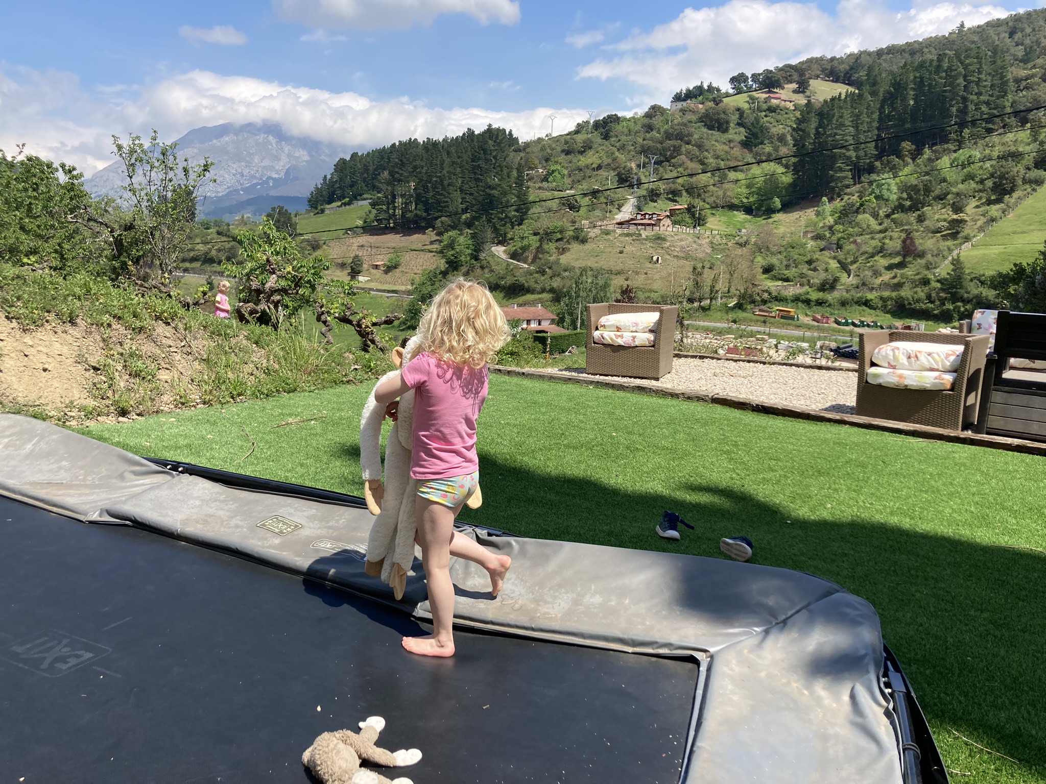 trampoline at la finca roja in Potes